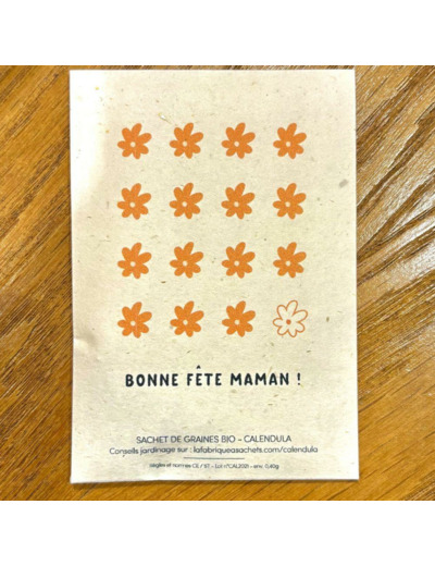 SACHET DE GRAINES BONNE FETE MAMAN BLANC - LA FABRIQUE A SACHET