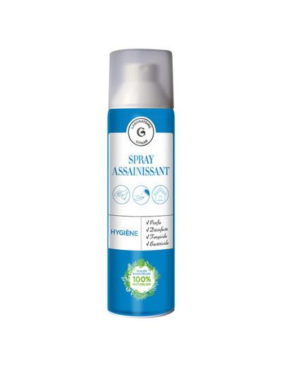 Spray assainissant, hygiène, purifie/désinfecte/fongicide/bactéricide, 150ml, laboratoire giphar