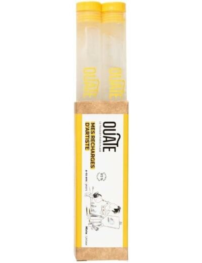 OUATE - Recharges - Mon Parfum d'Artiste - Parfum Pinceau en Gel pour Enfant - Rechargeable - 4-11 ans - 95% d'Ingrédients d'Origine Naturelle - Vegan - Made in France - 2x5ml