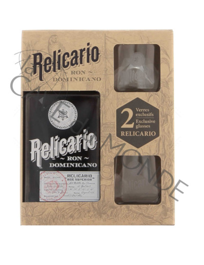 Rhum République Dominicaine Relicario Coffret 2 Verres 40° 70cl