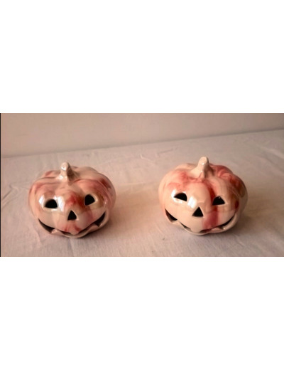 LOT DE 2 PETITES CITROUILLES DECORATIVE