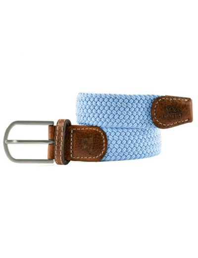 Ceinture tressée Billybelt bleue en cuir