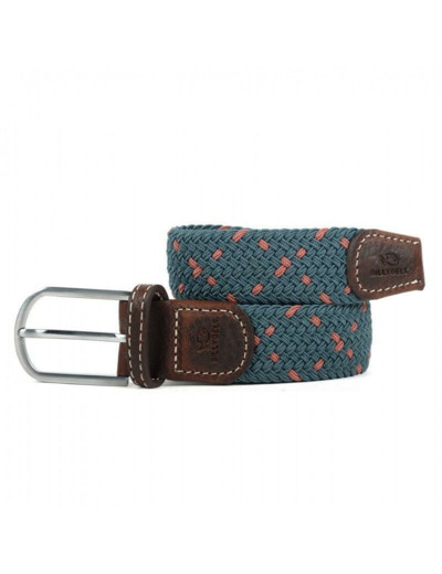 Ceinture tressée Billybelt grise et orange en cuir