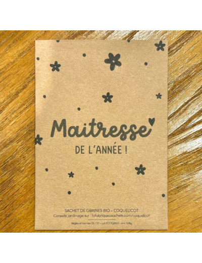 SACHET DE GRAINES MAITRESSE DE L'ANNEE - LA FABRIQUE A SACHET