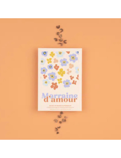 SACHET DE GRAINES "MARRAINE D'AMOUR" PENSEES FRANCAISES