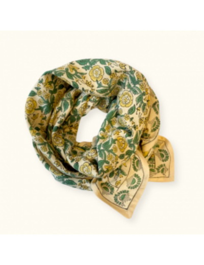 BIG FOULARD LATIKA "SOLEIL" JAUNE CITRON