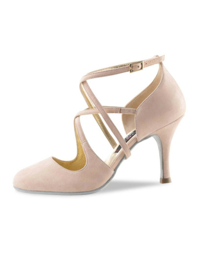 Valeria LS Nueva Epoca - Chaussures de danse daim brillant beige