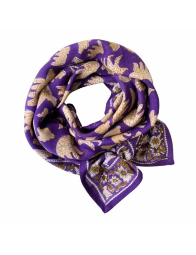 BIG FOULARD LATIKA OURS VIOLET