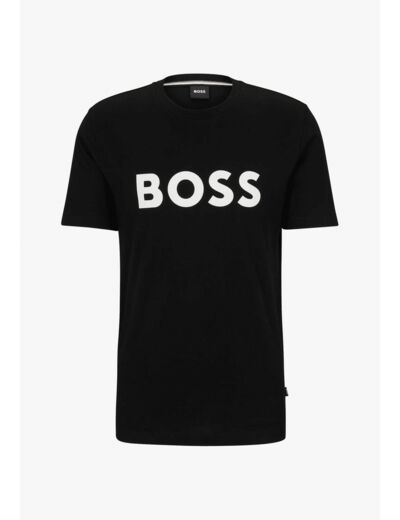 T-Shirt logo BOSS noir en coton