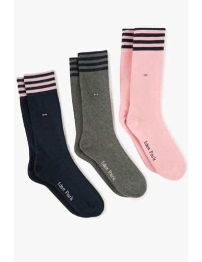 Lot de 3 paires de chaussettes Eden Park roses