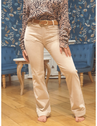 JEANS VELOURS BELLA BEIGE