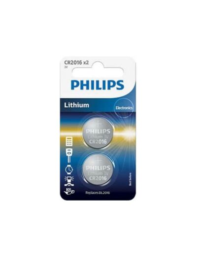 Philips - Lot de 2 piles CR2016