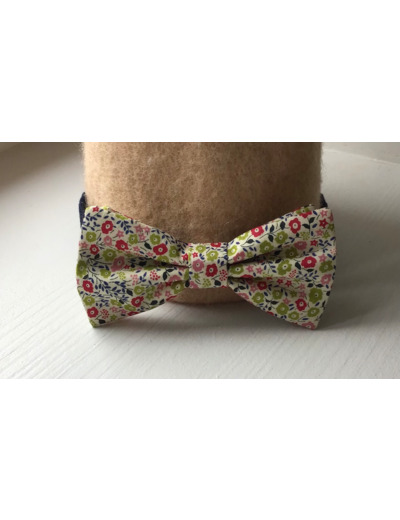 Nœud Papillon en Coton avec Motif Fleuri Liberty