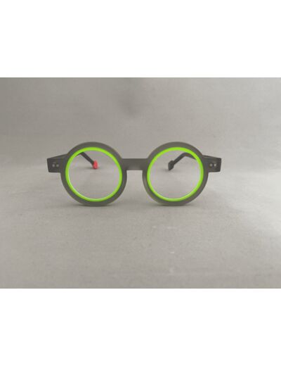 Lunettes de Vue Addict de la Marque Sabine Be Coloris Gris / Vert Fluo