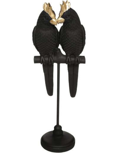 Atmosphera - Statuette Couple Oiseaux - Noir - H35 cm cm Noir