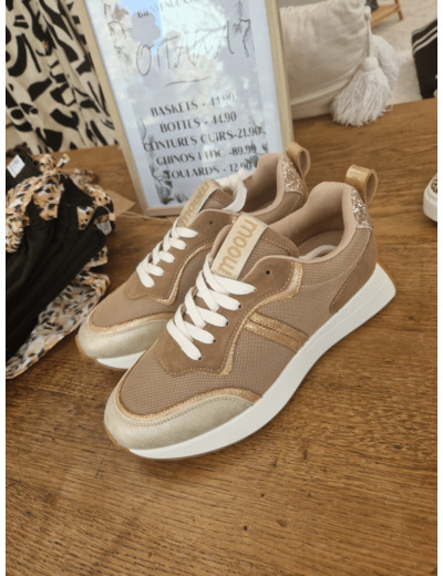 Baskets beige / or