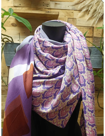 Foulard XL - NICE - Viscose/Coton - MARIE-LOUISE CREATIONS - Sur le trottoir d'en face