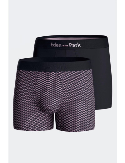 Lot de 2 boxers Eden Park roses et noirs