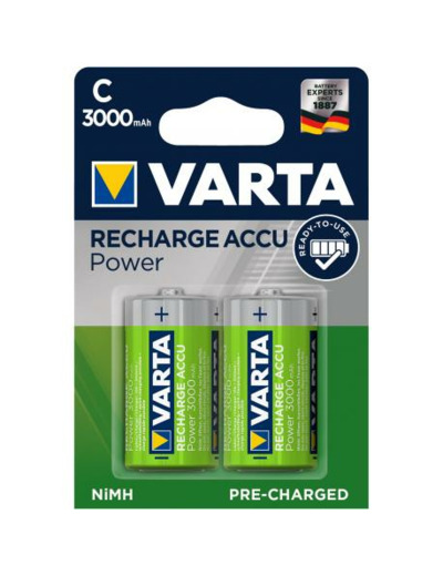 Blister 2 accus LR14 1.2V 3000mAH NIMH VARTA