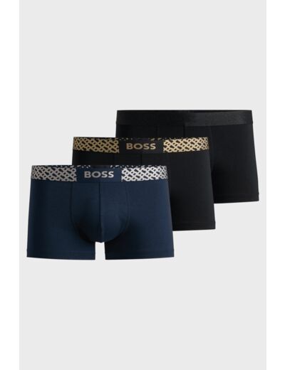 Lot de 3 boxers BOSS noirs et bleus