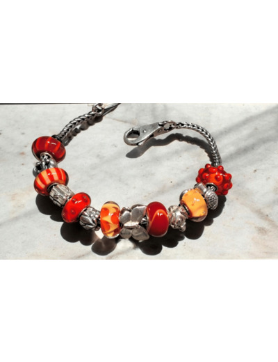 Bracelet TROLLBEADS rouge/orangé