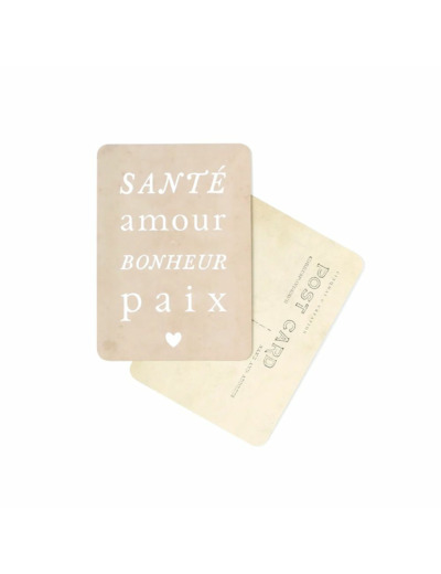 CARTE POSTALE SANTE AMOUR BONHEUR PAIX / ADAM / VINTAGE PAPER