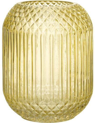 J-Line Vase Droit Taille Verre Jaune Medium