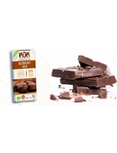 Chocolat pâtissier bio noir 58% Kaoka 200g