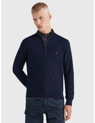 Gilet zippé col montant Tommy Hilfiger marine