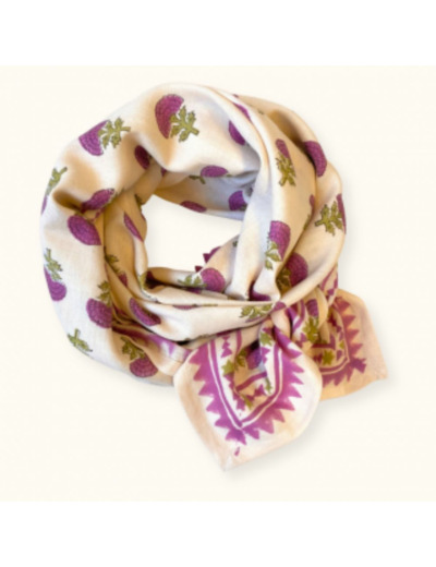 BIG FOULARD LATIKA "FLORETS" MACADAMIA