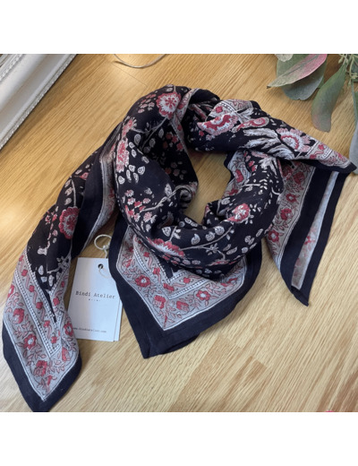 Foulard Fleuri - Capri Minuit