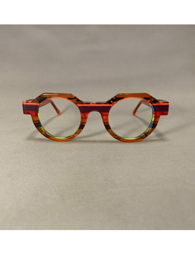 Lunettes de Vue De la Marque Wissing Modèle 3410MA Coloris Fluo Rose / Multicolore Carré et Rond – Monture Unique