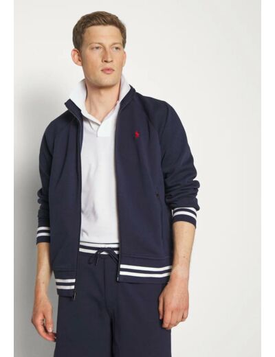 Sweat zippé col montant à liserés Ralph Lauren marine