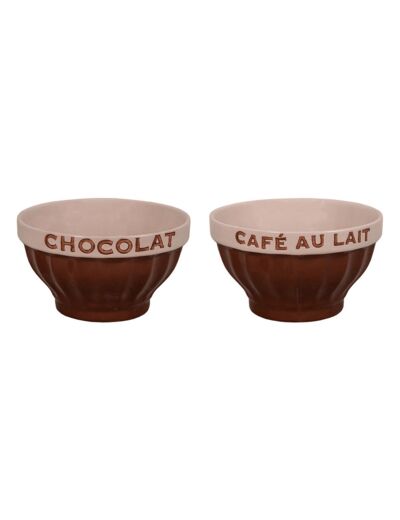 BOL GRAND-MÈRE "CHOCOLAT-CAFÉ AU LAIT" ÉCRITURE CHOCOLAT