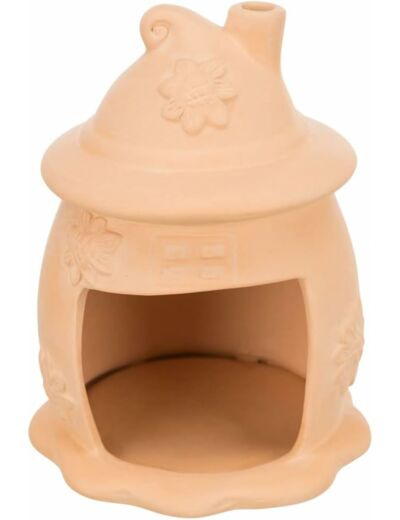 Trixie Maison en céramique pour œuf de souris avec chapeau, Ø 11 × 14 cm, terre cuite, maisons, tunnels en osier