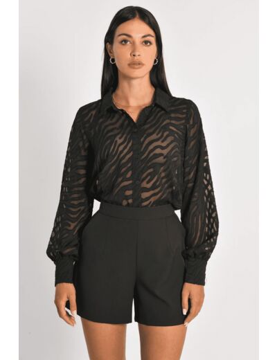 CHEMISE MAILLE DÉVORÉE ZÈBRE PENNY NOIR