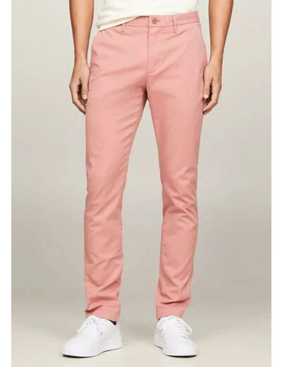 Pantalon chino slim Tommy Hilfiger rose coton bio stretch