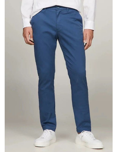 Pantalon chino slim Tommy Hilfiger bleu coton bio stretch