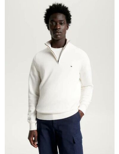 Pull camionneur Tommy Hilfiger blanc en cachemire