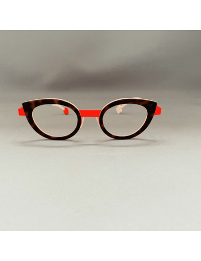 Lunettes de Vue Be String de la Marque Sabine Be Coloris Ecaille / Rouge