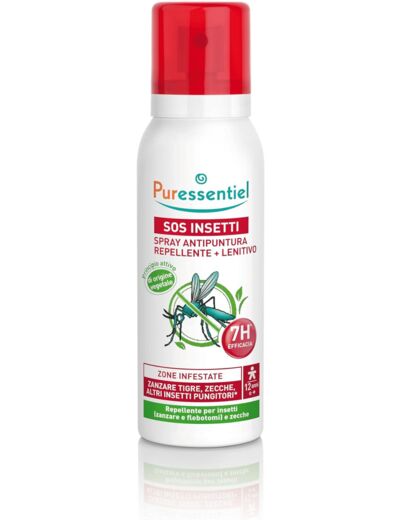 Puressentiel - Spray Répulsif Apaisant anti-moustiques et tiques - Corps et visage - Zone infestée tempérée et tropicale - Actif 100% d'origine naturelle dont Citronnelle - Efficacité 7H - 200 ml