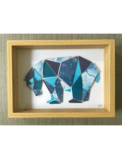 Cadre Déco Enfant OURS BLEU - 31.5 x 22.5cm - PROYECTO DESIGN - Sur le trottoir d'en face