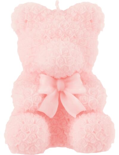 J-Line kaars Teddy Beer - roze - medium - 15U