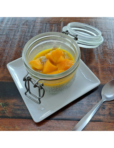 Pudding de chia, coco et mangue