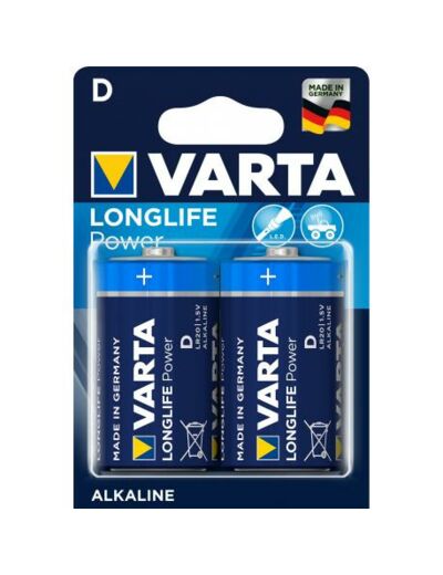 Blister 2 piles LR20 D ALKALINE VARTA