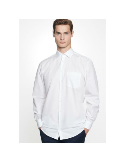 Chemise Seidensticker coupe droite blanche sans repassage