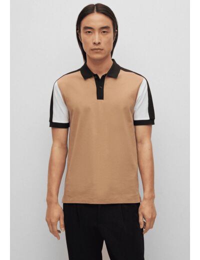 Polo tricolore BOSS beige