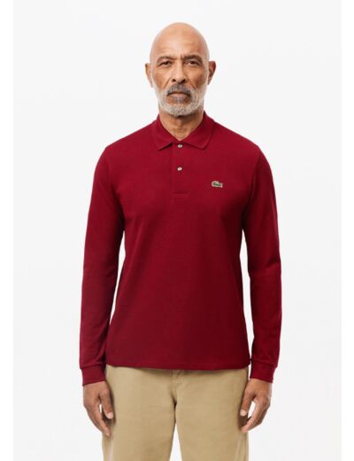 Polo manches longues Lacoste bordeaux