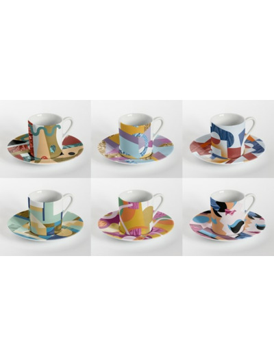 Service de 6 tasses à café en porcelaine Collection "Alchimie"