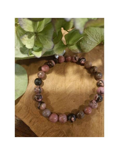 Bracelet perles - RHODONITE - LITHOSPHERE FRANCE - Sur le trottoir d'en face